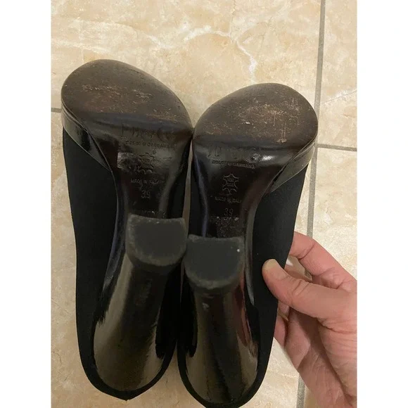 Vintage Dolce Gabbana High Flat Ballet Dress‎ Shoes Heels Silk Womens Sz 39 - Picture 11 of 11